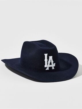 Urban Outfitters LA Logo Navy Wool Cowboy Hat